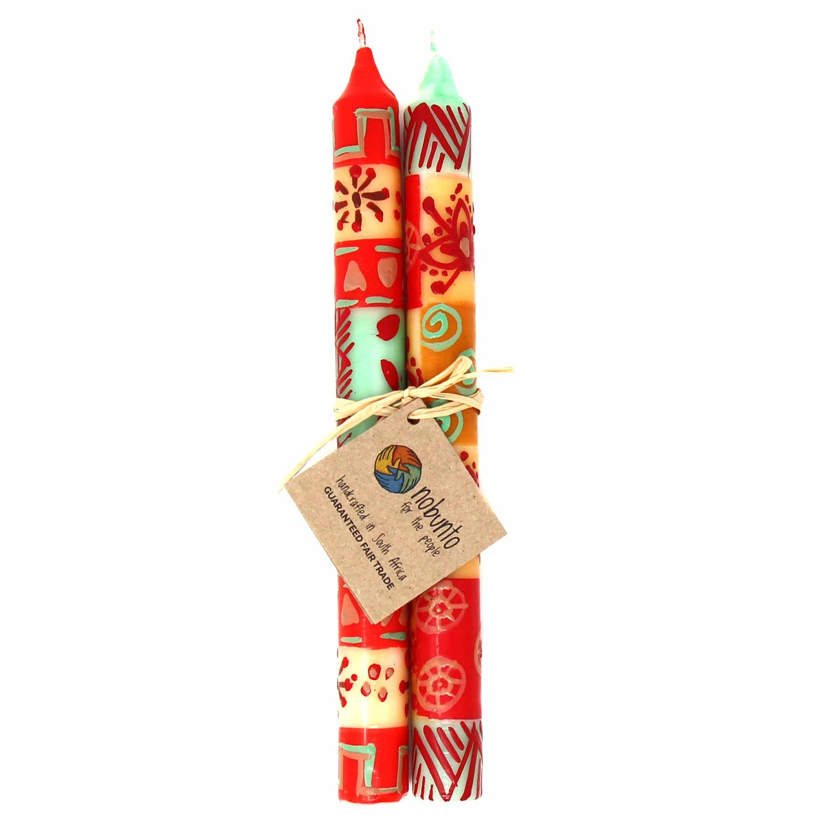 Hand-Painted Dinner Candles, Set of 2 (Owoduni Design)