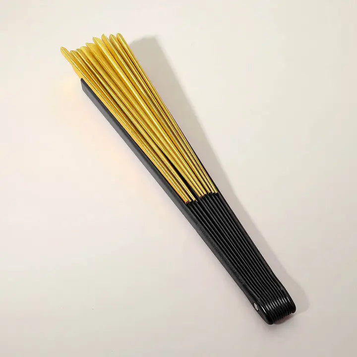 Gold Folding Line Dance Hand Fan
