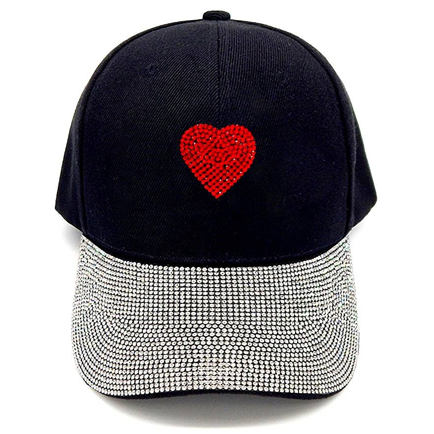 Heart Patch Rhinestone Baseball Cap
