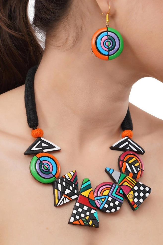 Boho Geometry Necklace & Earrings