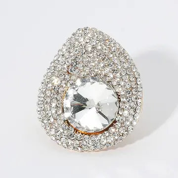 Glam Pave Pearl Ring