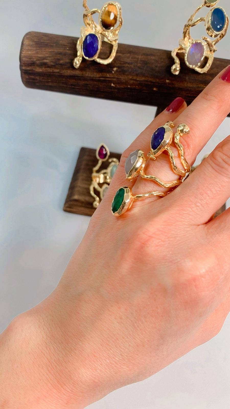 Multi-Stone Spiral Ring