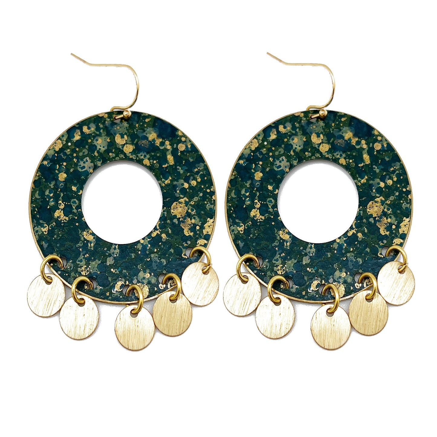 Green Circle Earrings