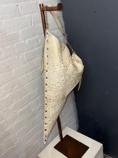 Beige & Gold Tri-Angle Handbag