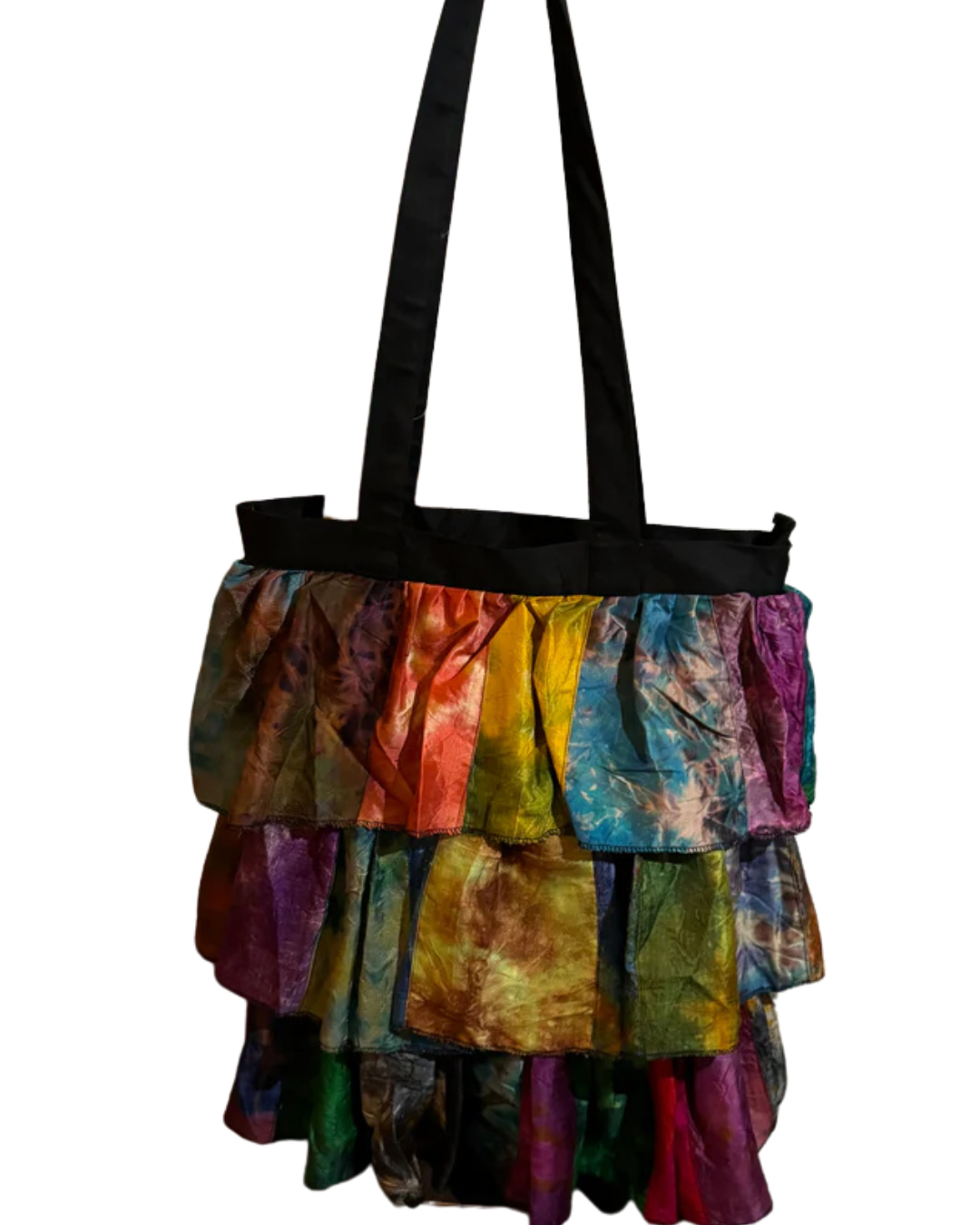 Handmade Multi-color Ruffle Patch Skirt Bag