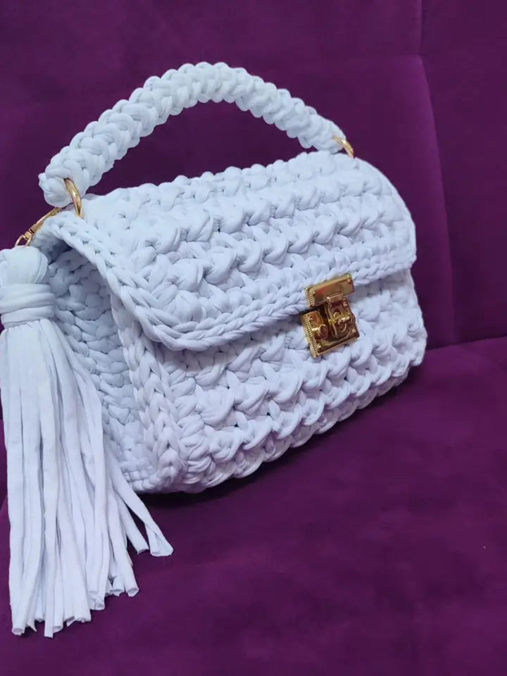 White Crochet Bag