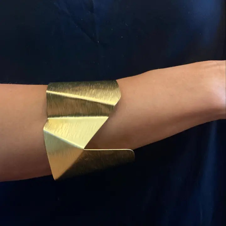 Bold Gold-Tone Mid-Arm Cuff