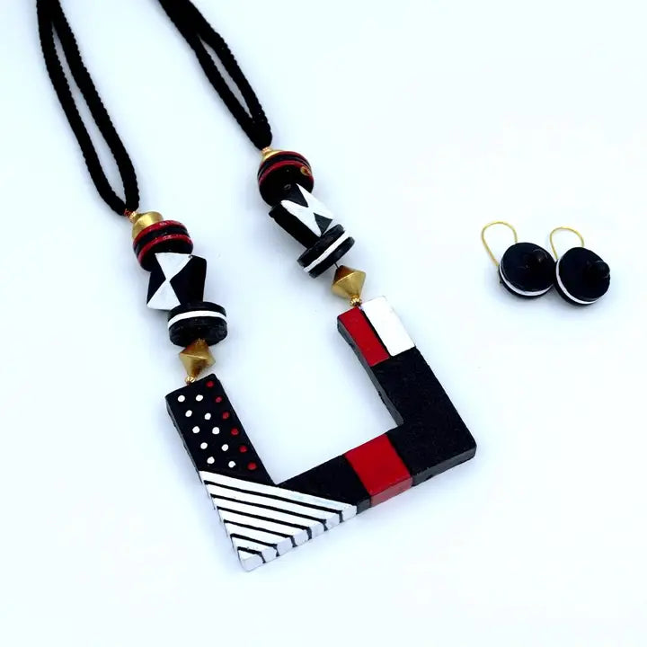 Clay Mosaic Necklace & Earrings