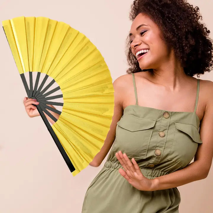 Gold Folding Line Dance Hand Fan
