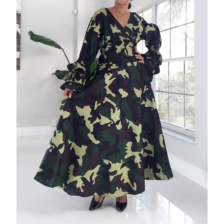 Urban Camo Wrap Dress