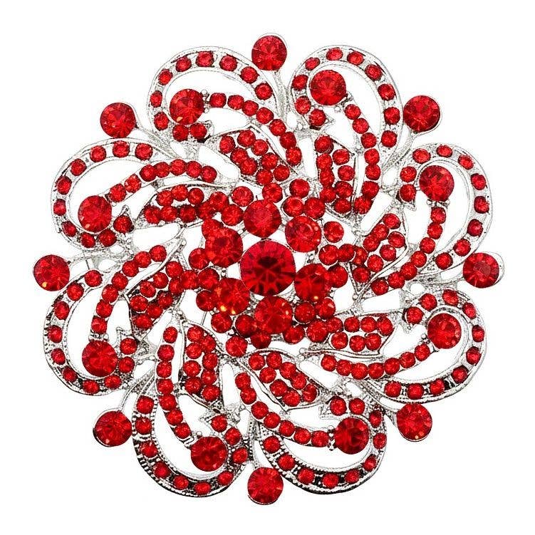 Chic Wind Floral Rhinestone Brooch Pin