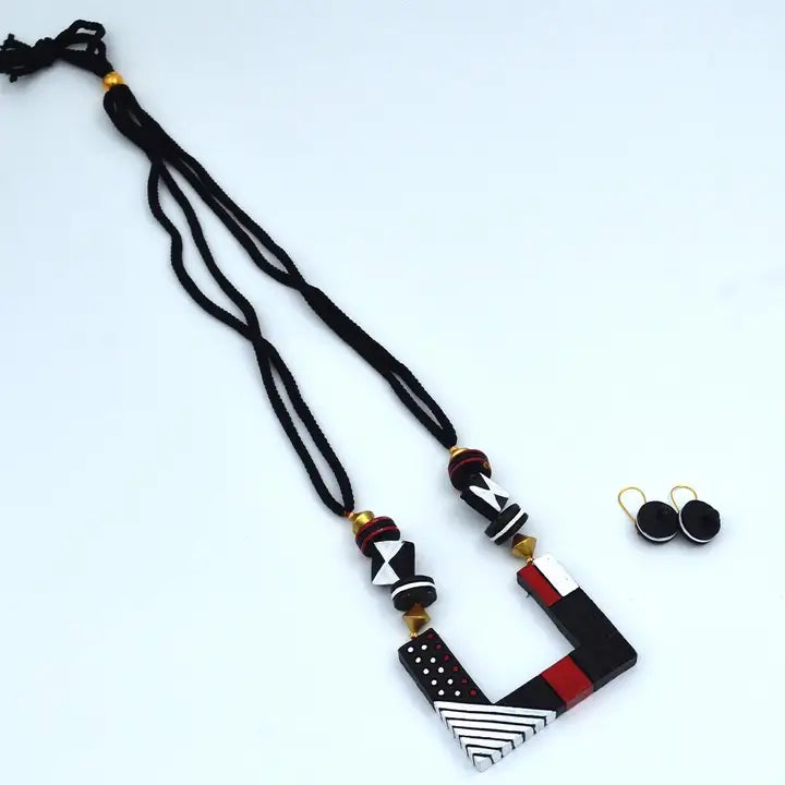 Clay Mosaic Necklace & Earrings