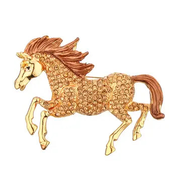 Rhinestone Mustang Fashion Brooch