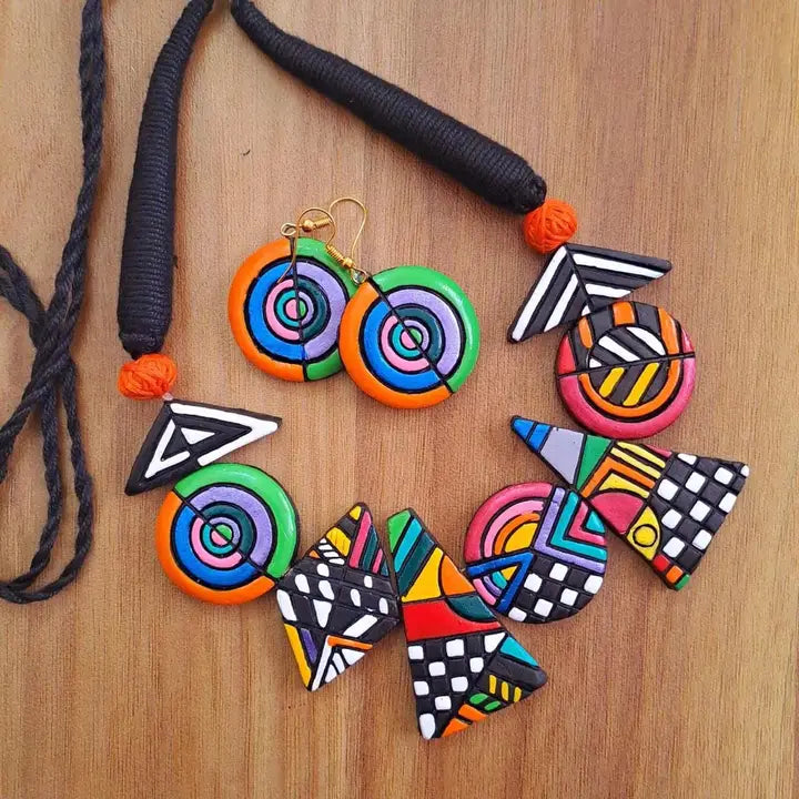 Boho Geometry Necklace & Earrings