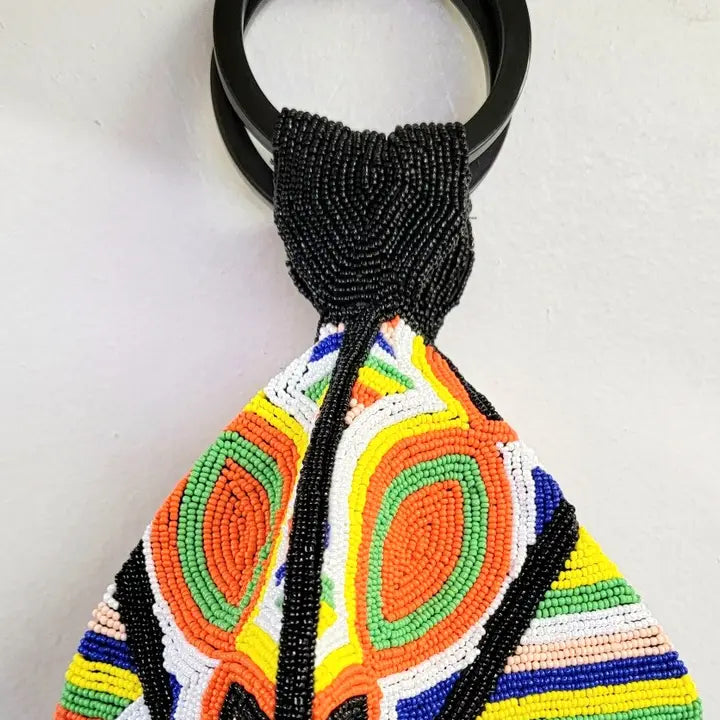 Hand Beaded Zip Top Wristlet