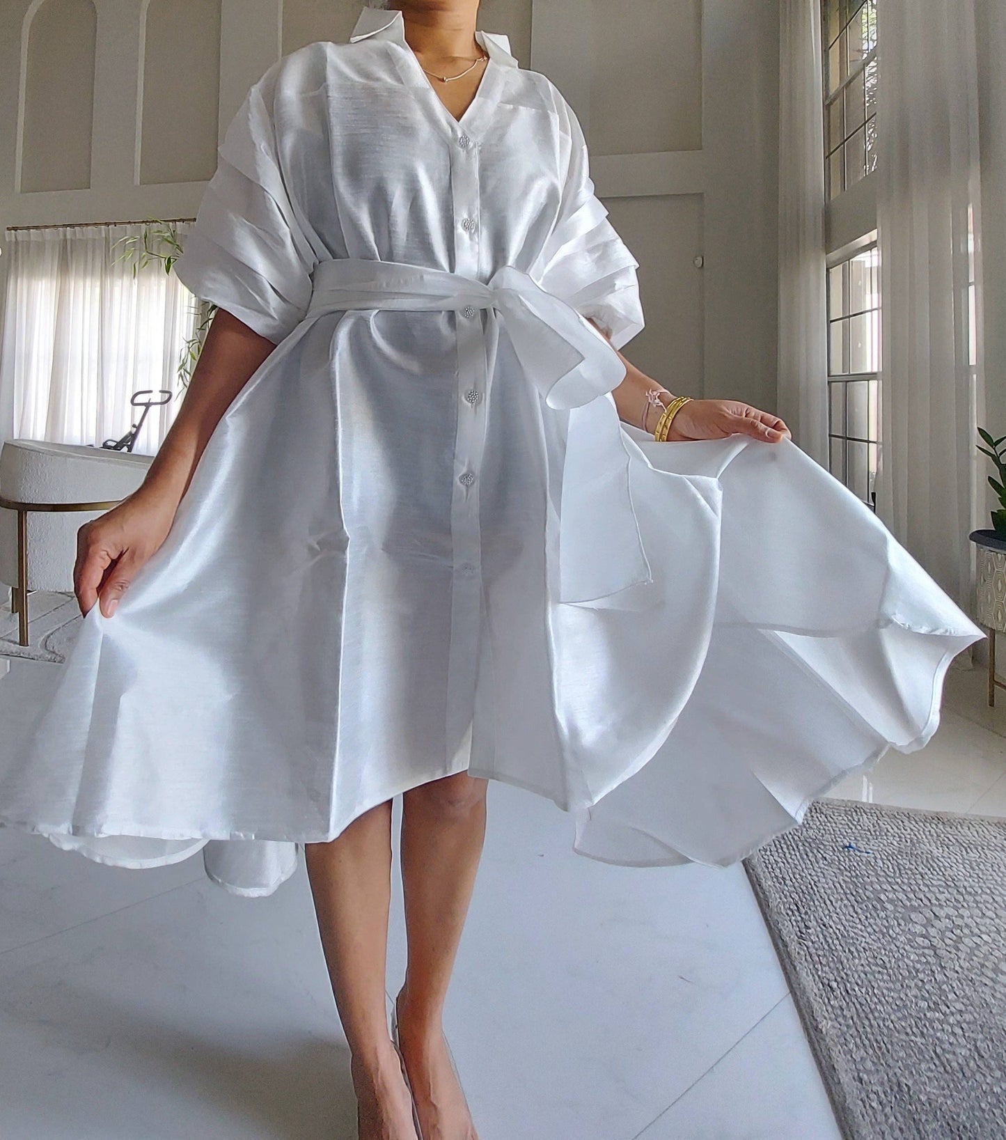 Swing Dress-White
