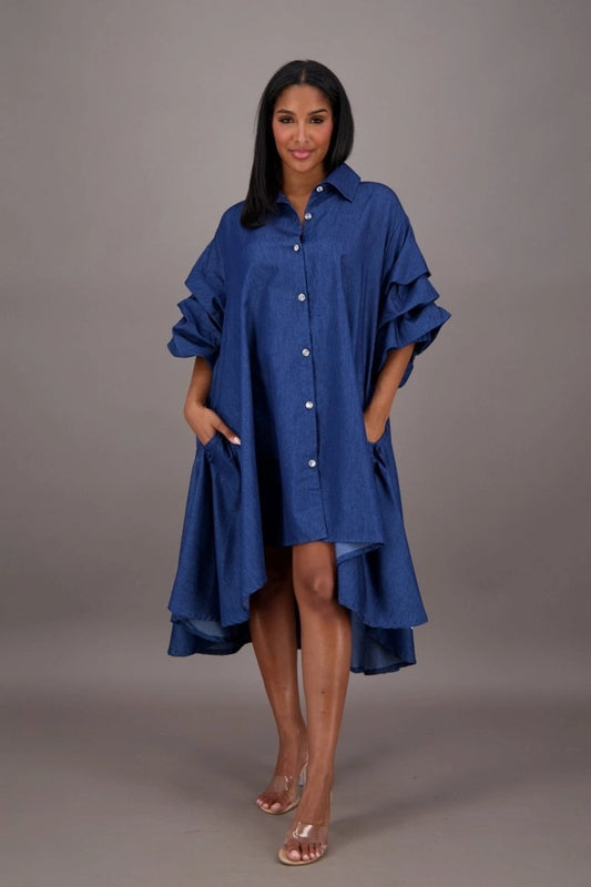 Denim High-Low Dress