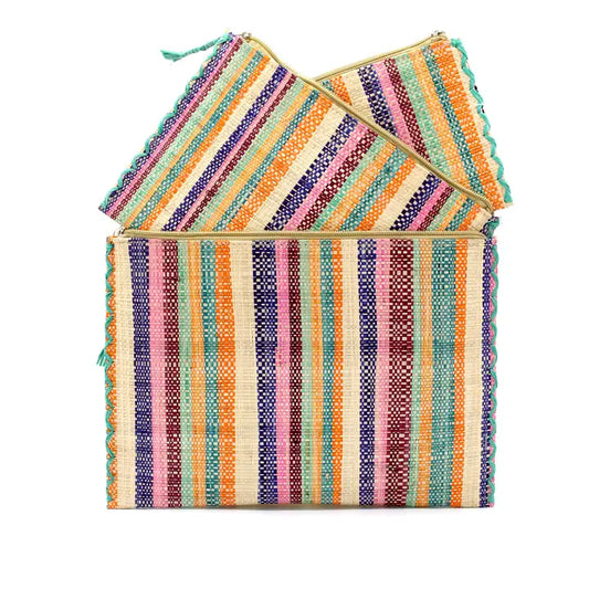 Zippered Straw Clutches