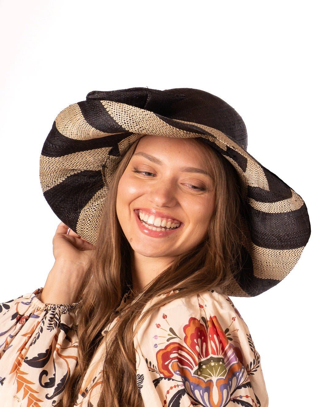 Wide Brim Big Bow Stripe Straw Sun Hats