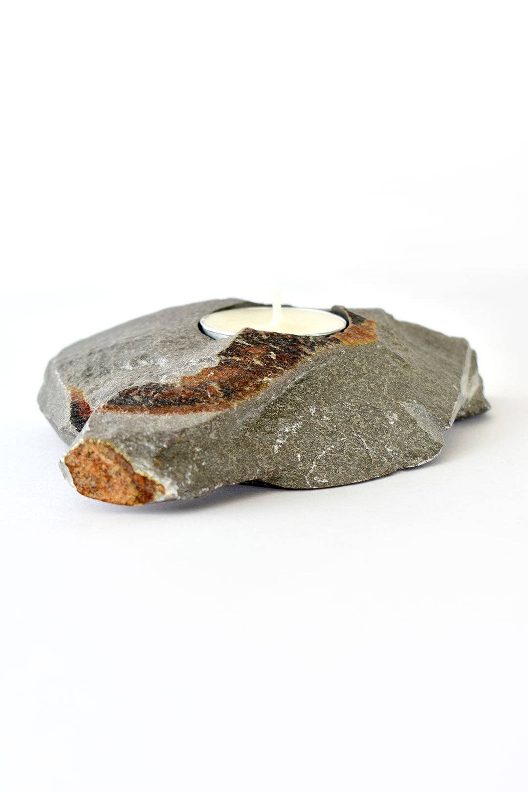 Kenyan Rustic Soapstone Tea Light Candle Holder