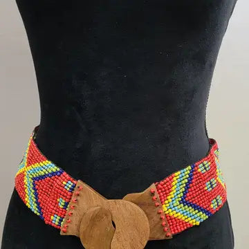 Beaded Belt w/ Wooden closure
