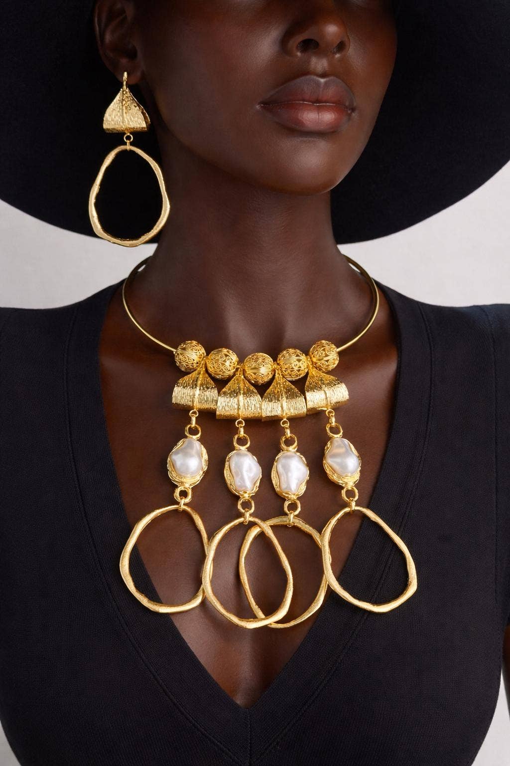 Statement Set with Baroque Glass Pearls