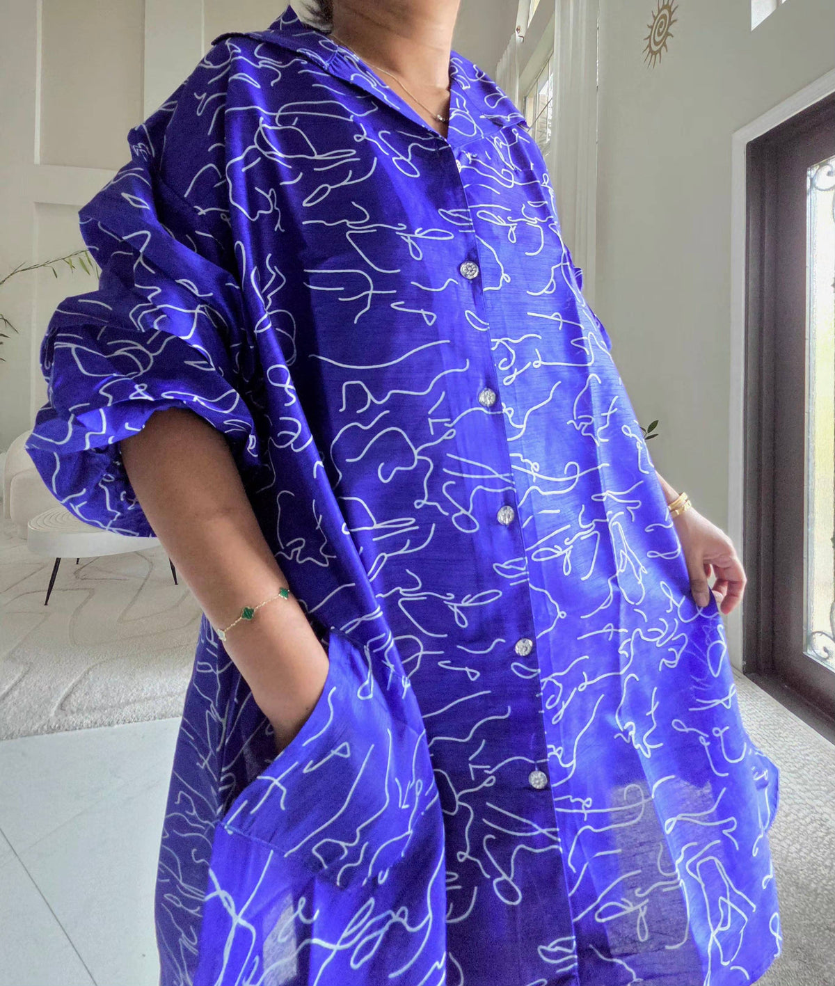 Swing Dress Blue White