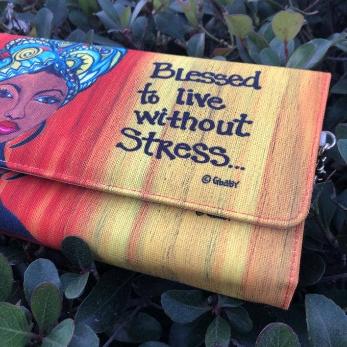 Blessed To Live Without Stress Clutch Bag