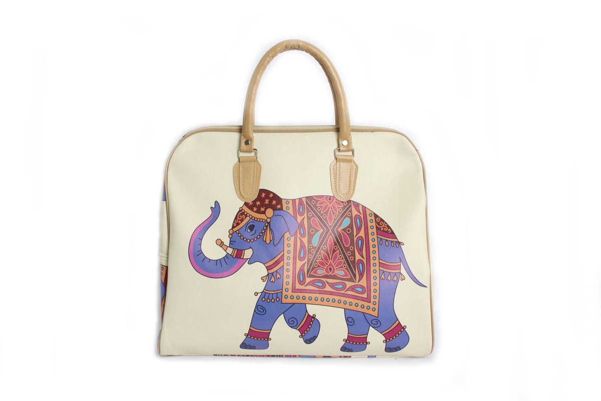 Lucky Elephant Print Weekender Bag