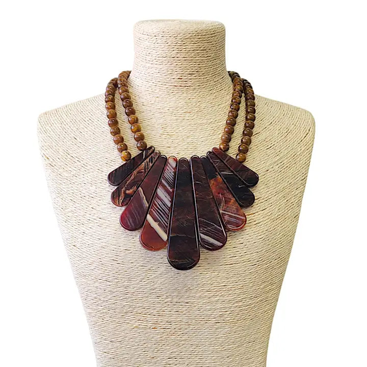 Chunky Chocolate Bib Necklace