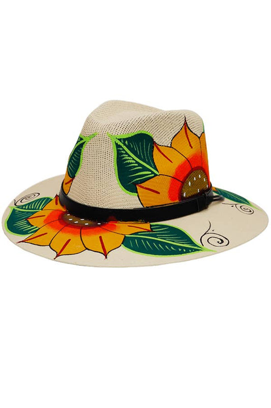 Artisan Elite Hand Painted Rancher Fedora Panama Hat