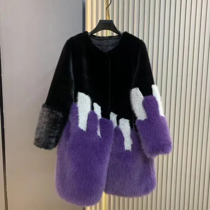 Color-block Faux Fur