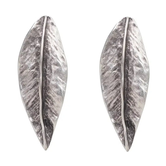 Pewter Leaf Earrings