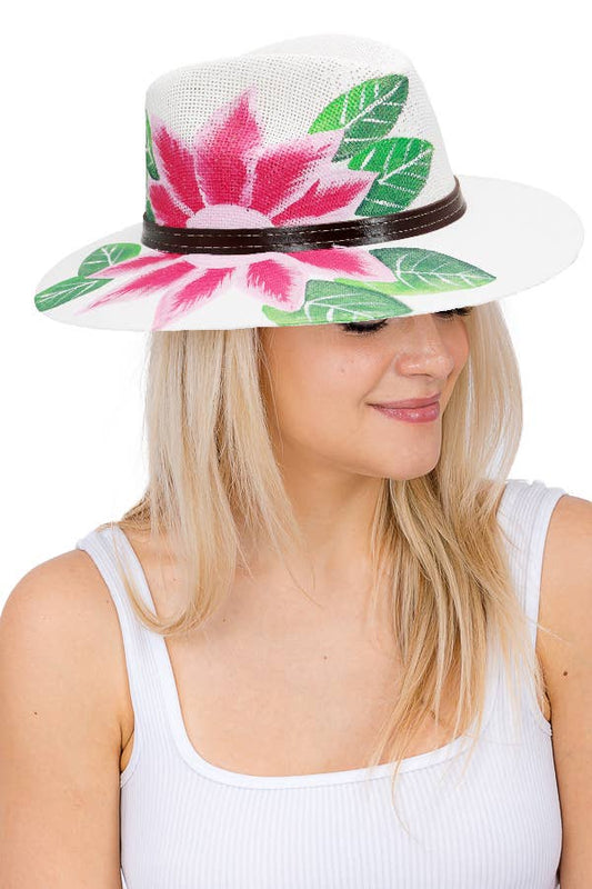 Artisan Elite Hand Painted Rancher Fedora Panama Hat