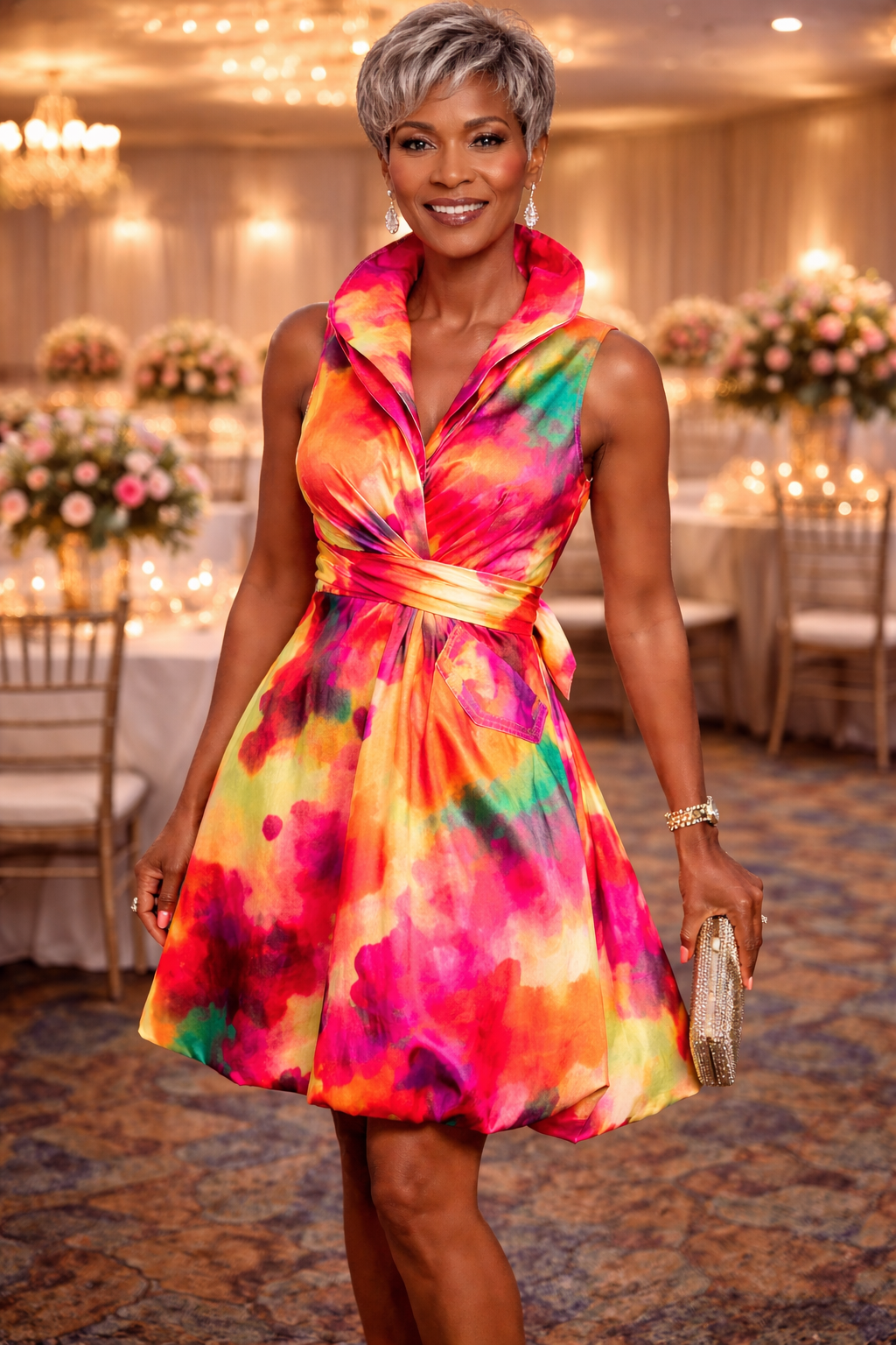 Radiant Bloom Cocktail Dress