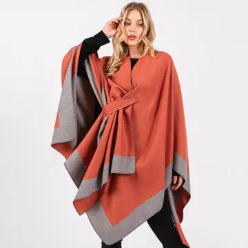 Two-Tone Pull-Through Poncho