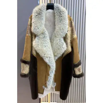 Vintage Suede and Faux Fur Coat