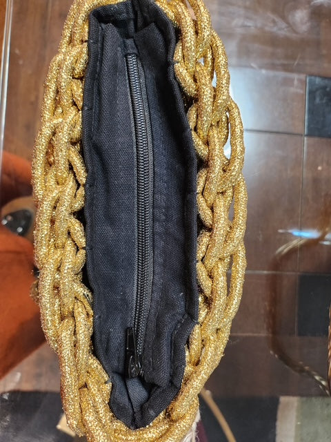 Gold Woven Clutch