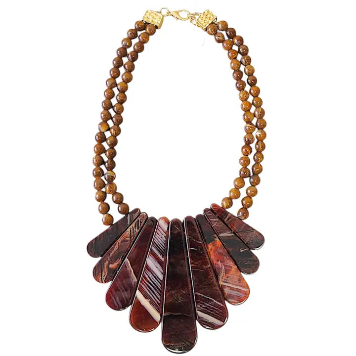 Chunky Chocolate Bib Necklace