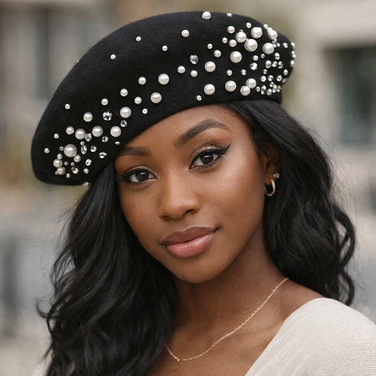 Pearl Accent Classic Beret