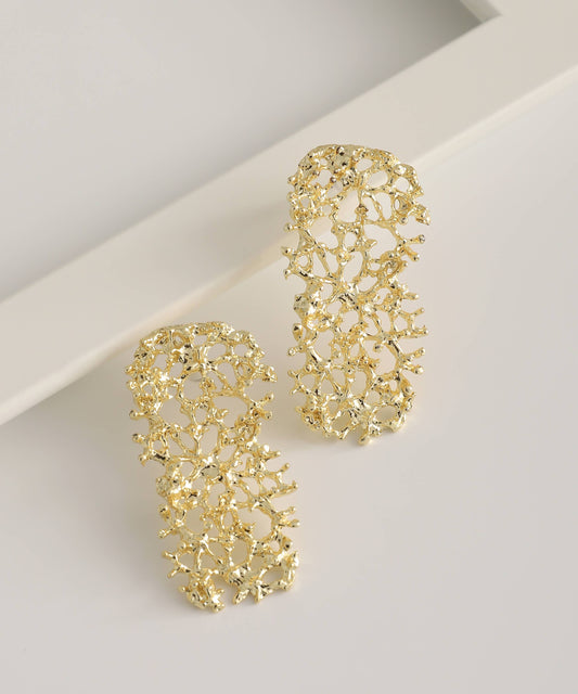 Gold Plated Women Stud Earrings