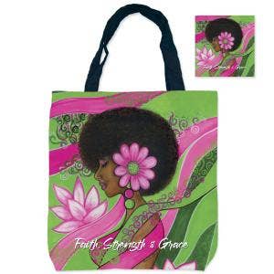 Faith, Strength & Grace Foldable Canvas Shopping Bag