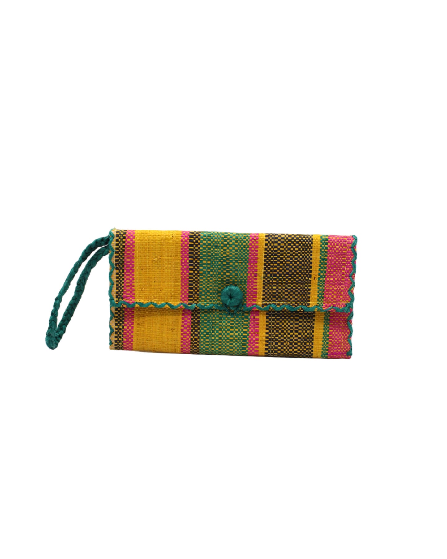Straw Envelope Clutch Wristlet Bag