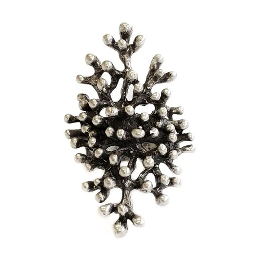 Handmade Spiky Brass Ring in Silver Plated