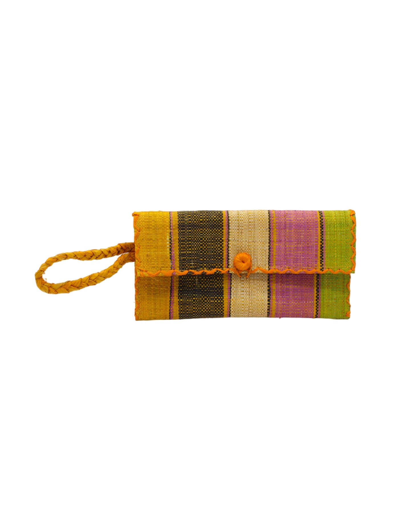 Straw Envelope Clutch Wristlet Bag