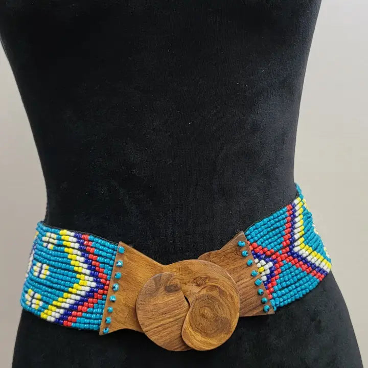 Beaded Belt w/ Wooden closure