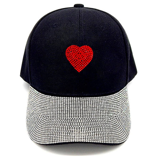 Heart Patch Rhinestone Baseball Cap