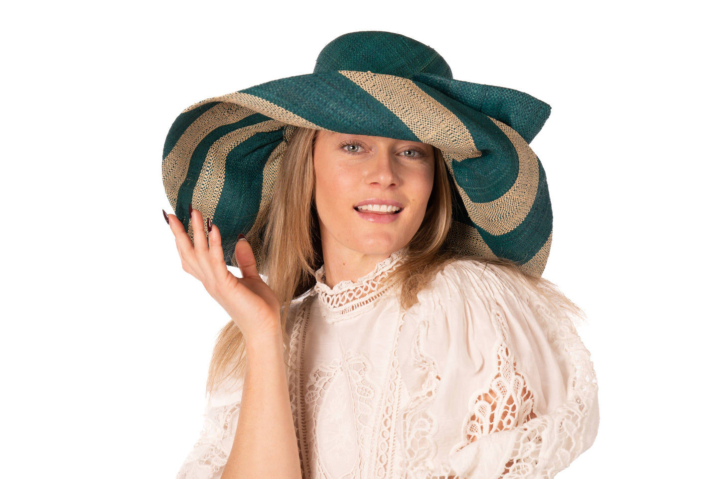 Wide Brim Big Bow Stripe Straw Sun Hats