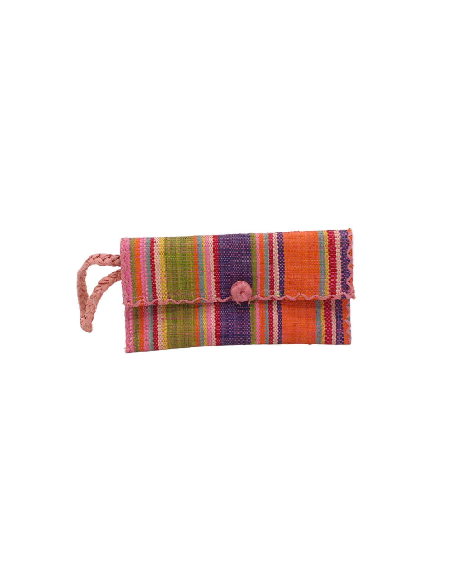 Straw Envelope Clutch Wristlet Bag