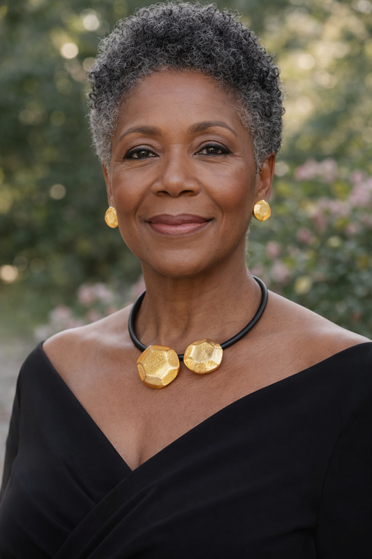 Golden Facet Collar Necklace